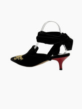 Black Velvet Mules with Embroidery -  | dBlank