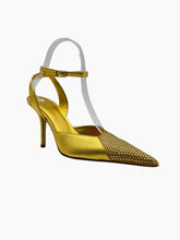 Gold Pumps With Rhinestone Toe -  | dBlank