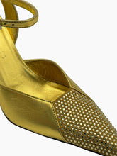 Gold Pumps With Rhinestone Toe -  | dBlank