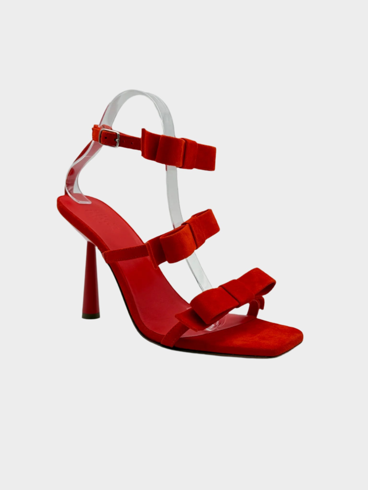Sandali Rossi Suede Con Fiocchi