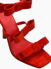Red Suede Sandals with Bows -  | dBlank