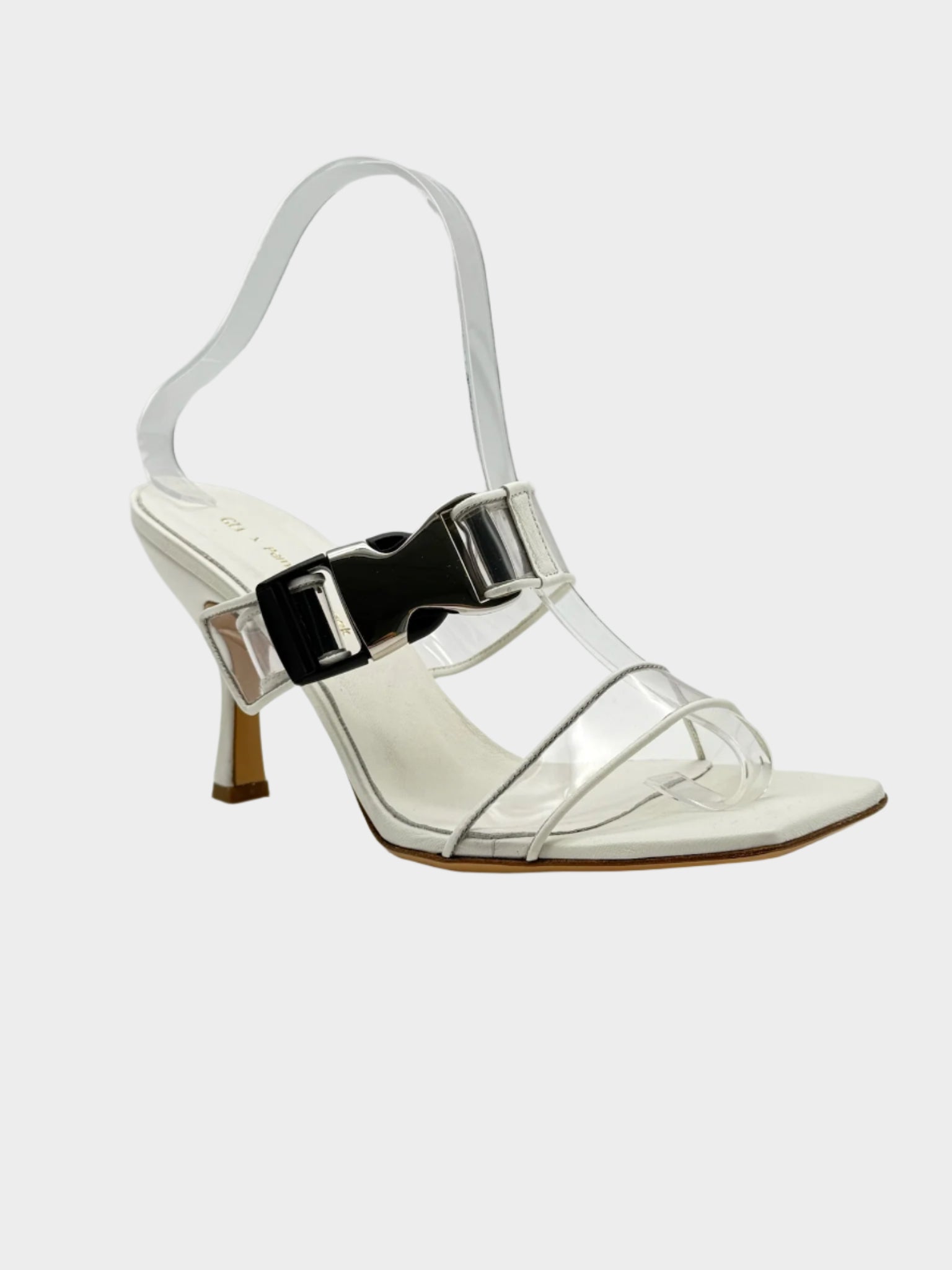 Sandali Bianchi Con Fibbia Maxi
