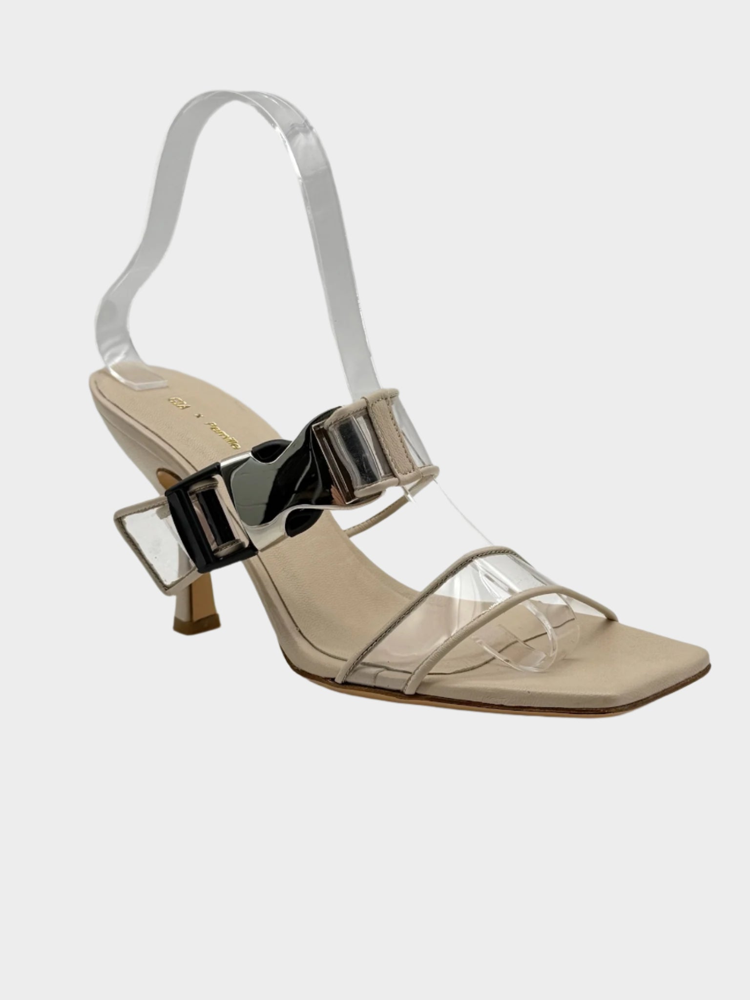 Sandali Beige Con Fibbia Maxi