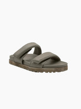 Grey Leather Sandals With Double Strap -  | dBlank