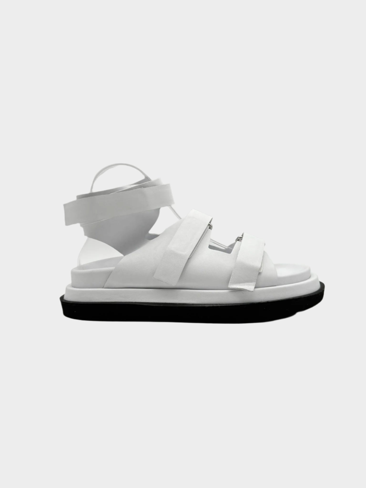 White Sandals With Removable Leather Sock