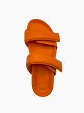 Orange Leather Sandals with Double Strap -  | dBlank