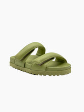 Green Leather Sandals With Double Strap -  | dBlank