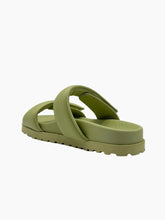 Green Leather Sandals With Double Strap -  | dBlank