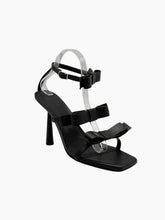 Black Sandals With Leather Bows -  | dBlank