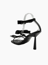 Black Sandals With Leather Bows -  | dBlank