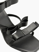 Black Sandals With Leather Bows -  | dBlank