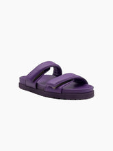 Purple Leather Sandals With Double Strap -  | dBlank
