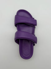 Purple Leather Sandals With Double Strap -  | dBlank