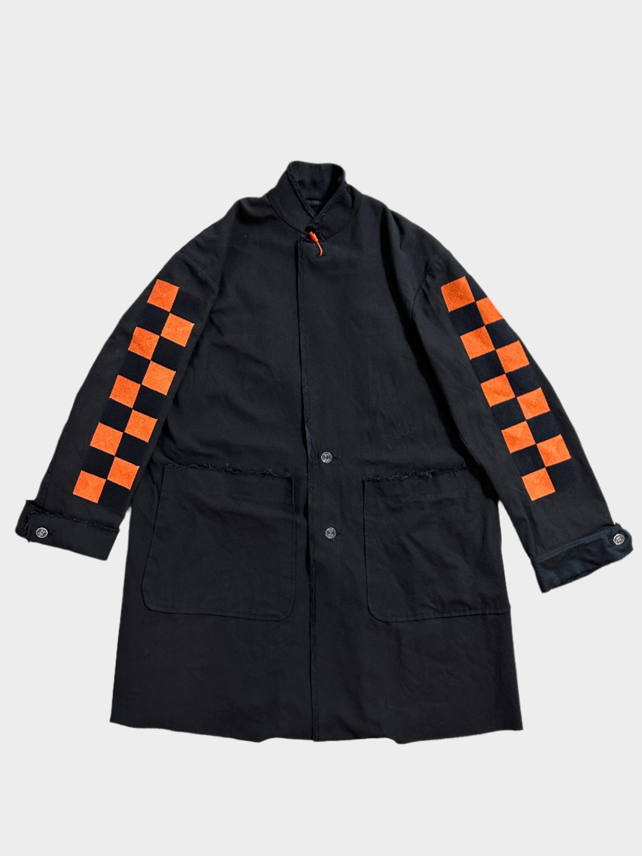 Checked Denim Coat