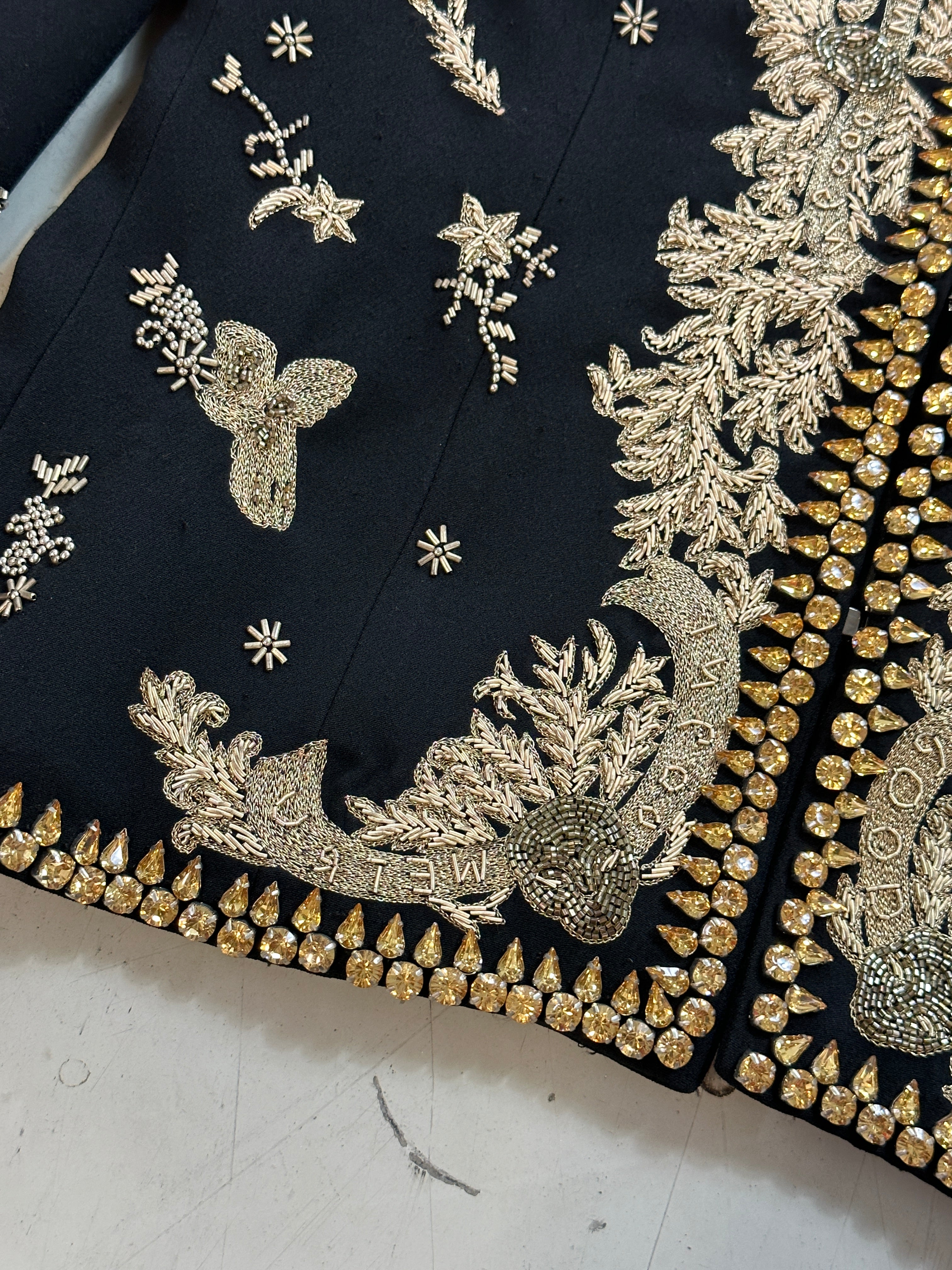 Gold Embroidery & Rhinestones Jacket