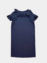 Blue Dress With Ruffle Sleeves -  | dBlank
