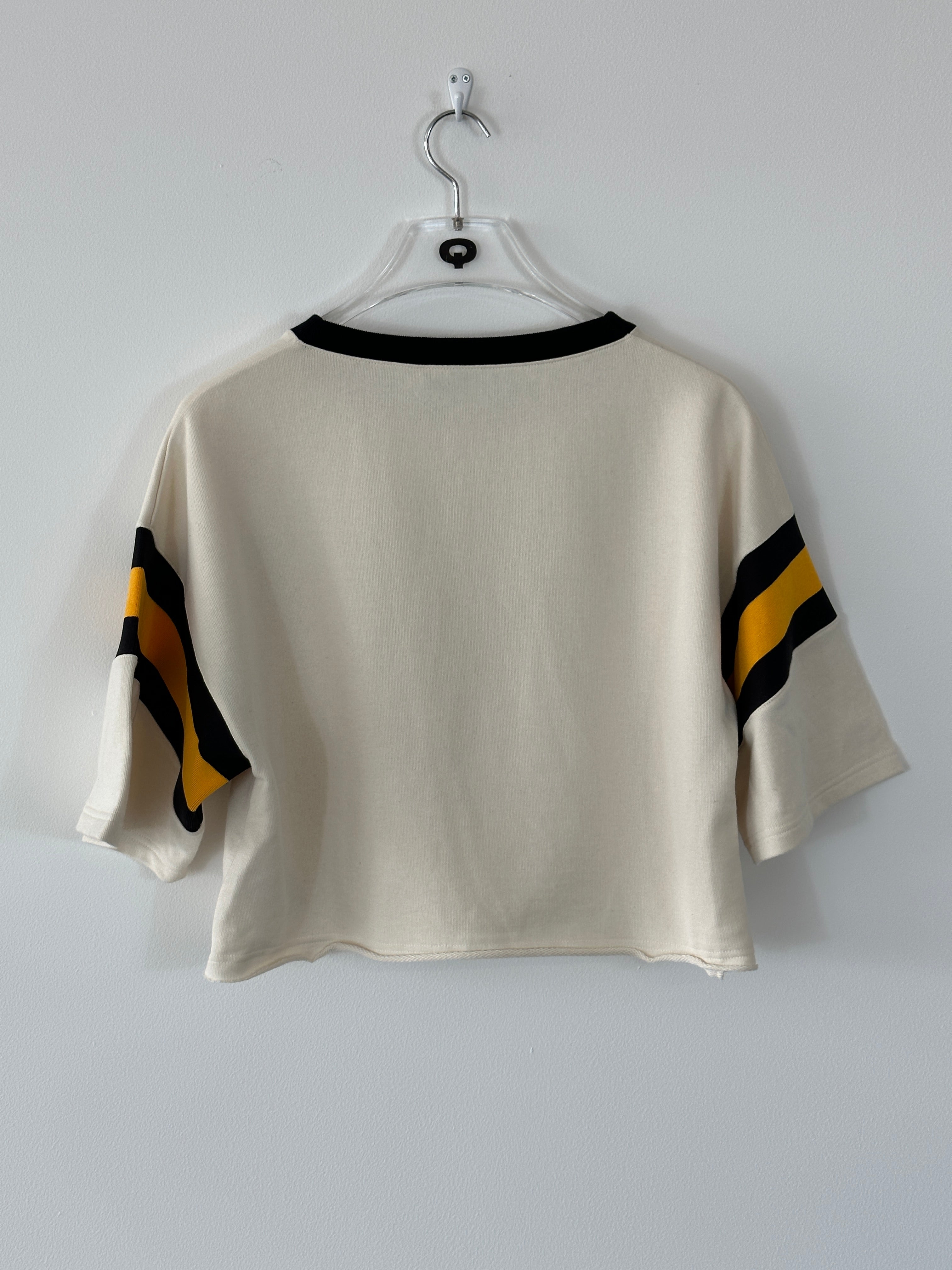 Flocked-print Cropped Sweatshirt
