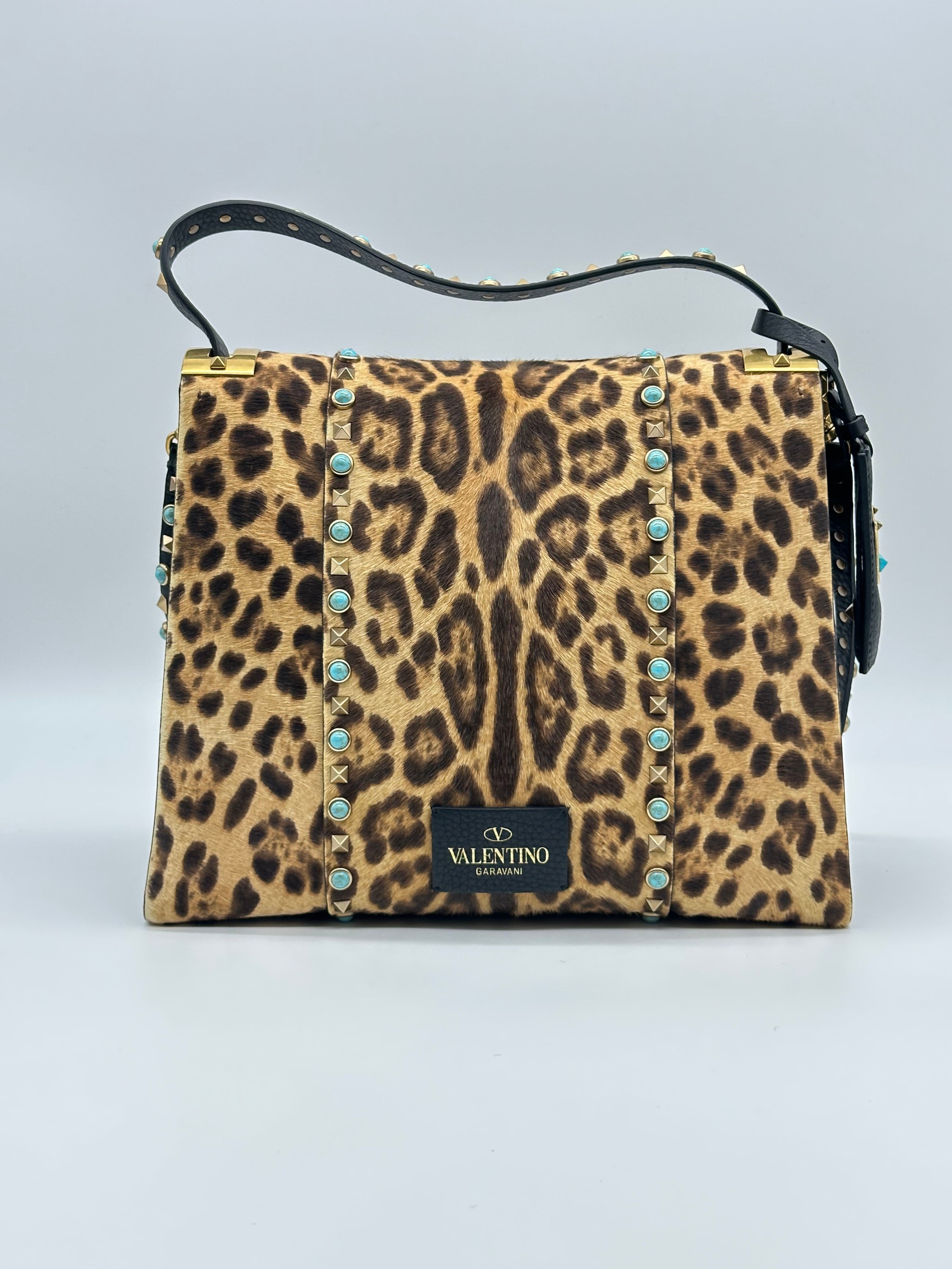 Rockstud Leopard Handbag