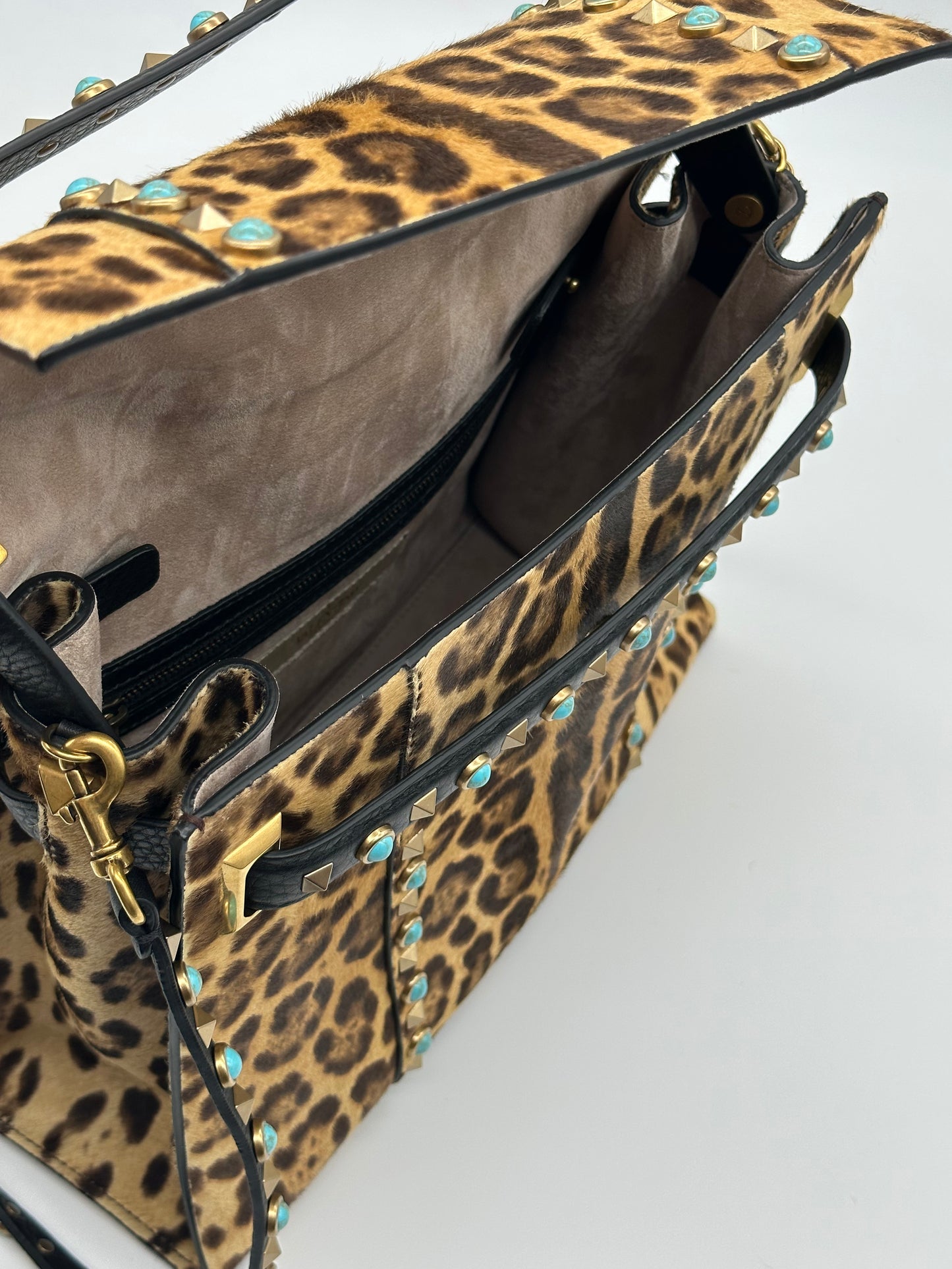 Rockstud Leopard Handbag