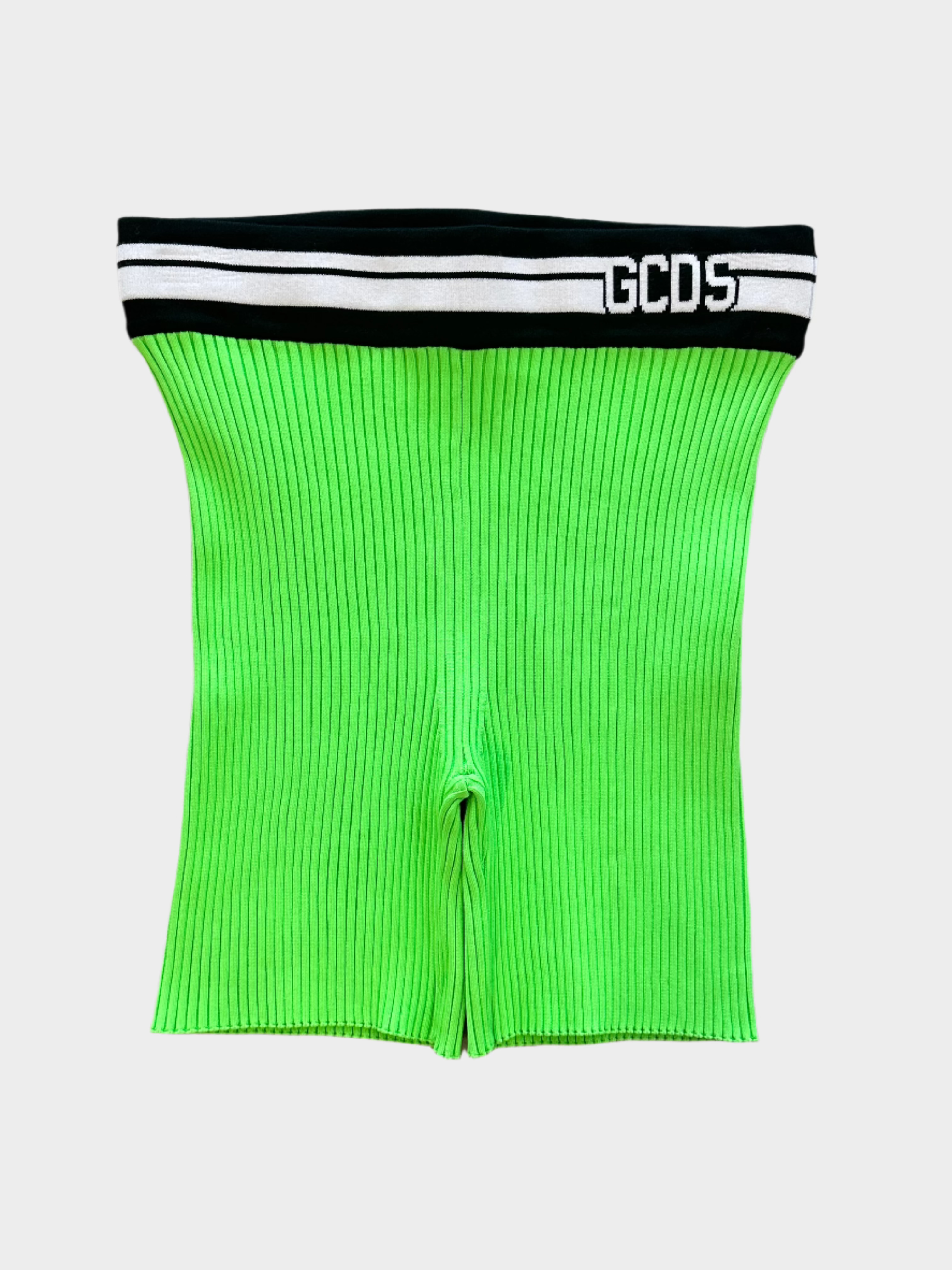 Green Fluo Ribbed Shorts