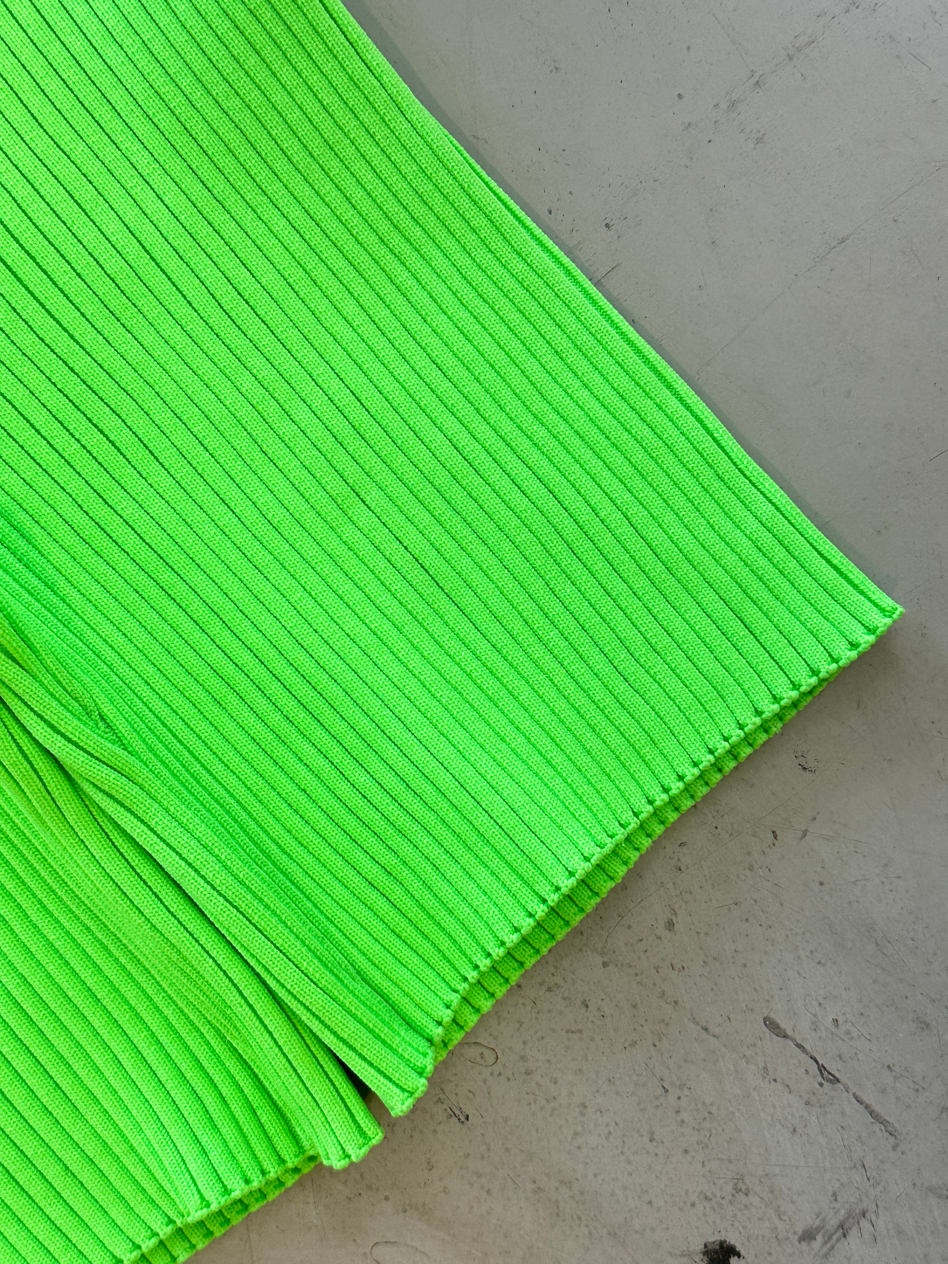 Green Fluo Ribbed Shorts