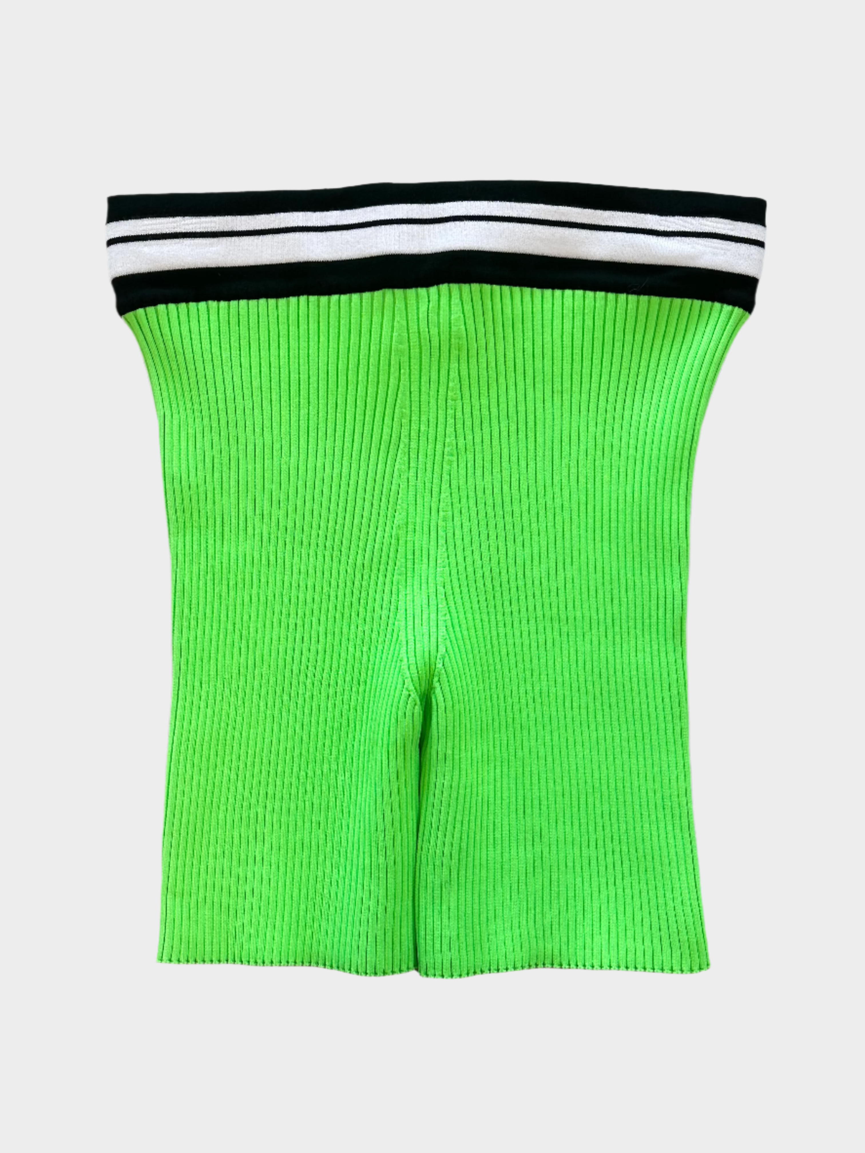 Green Fluo Ribbed Shorts