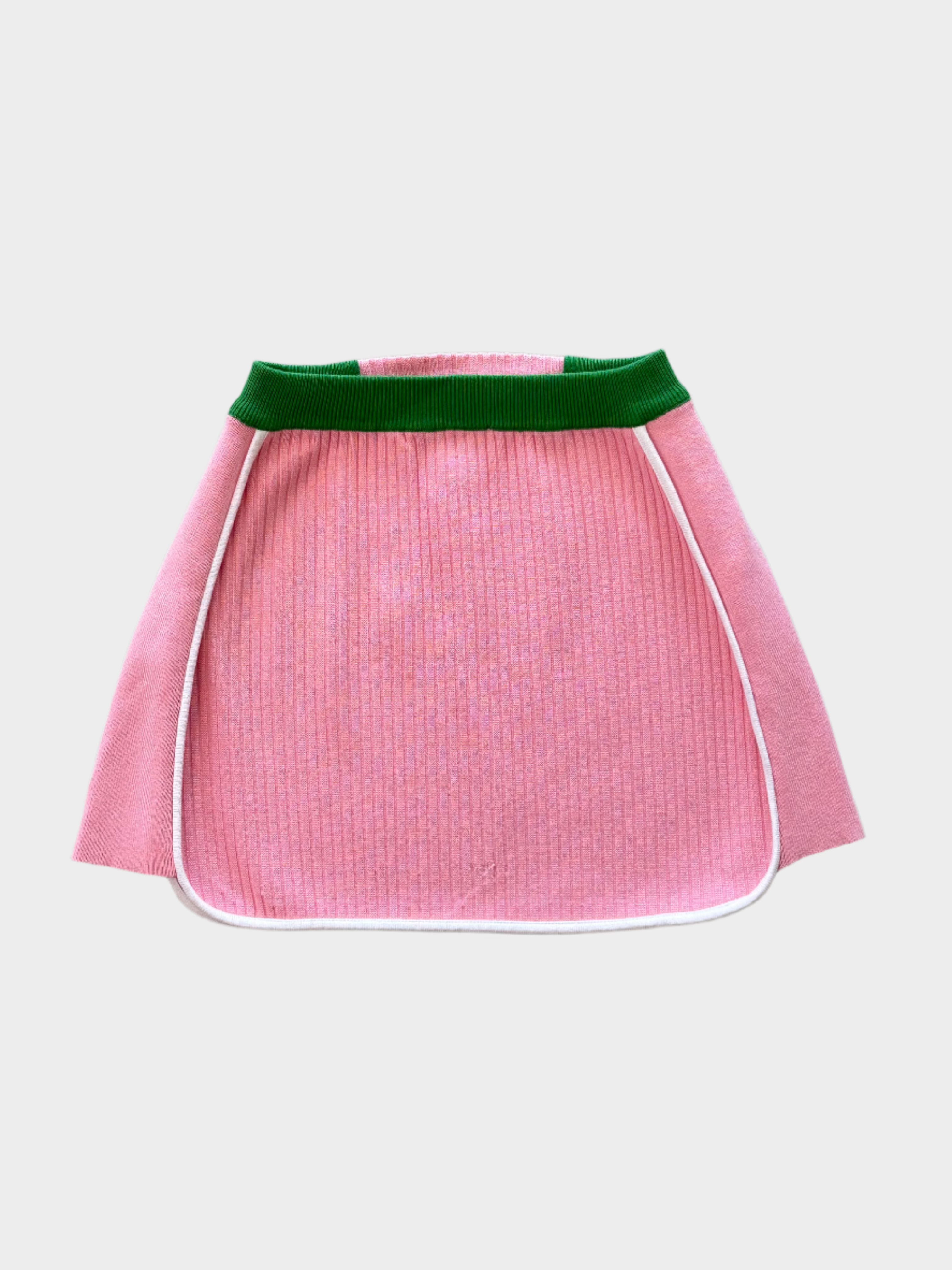 Pink Ribbed Mini Skirt