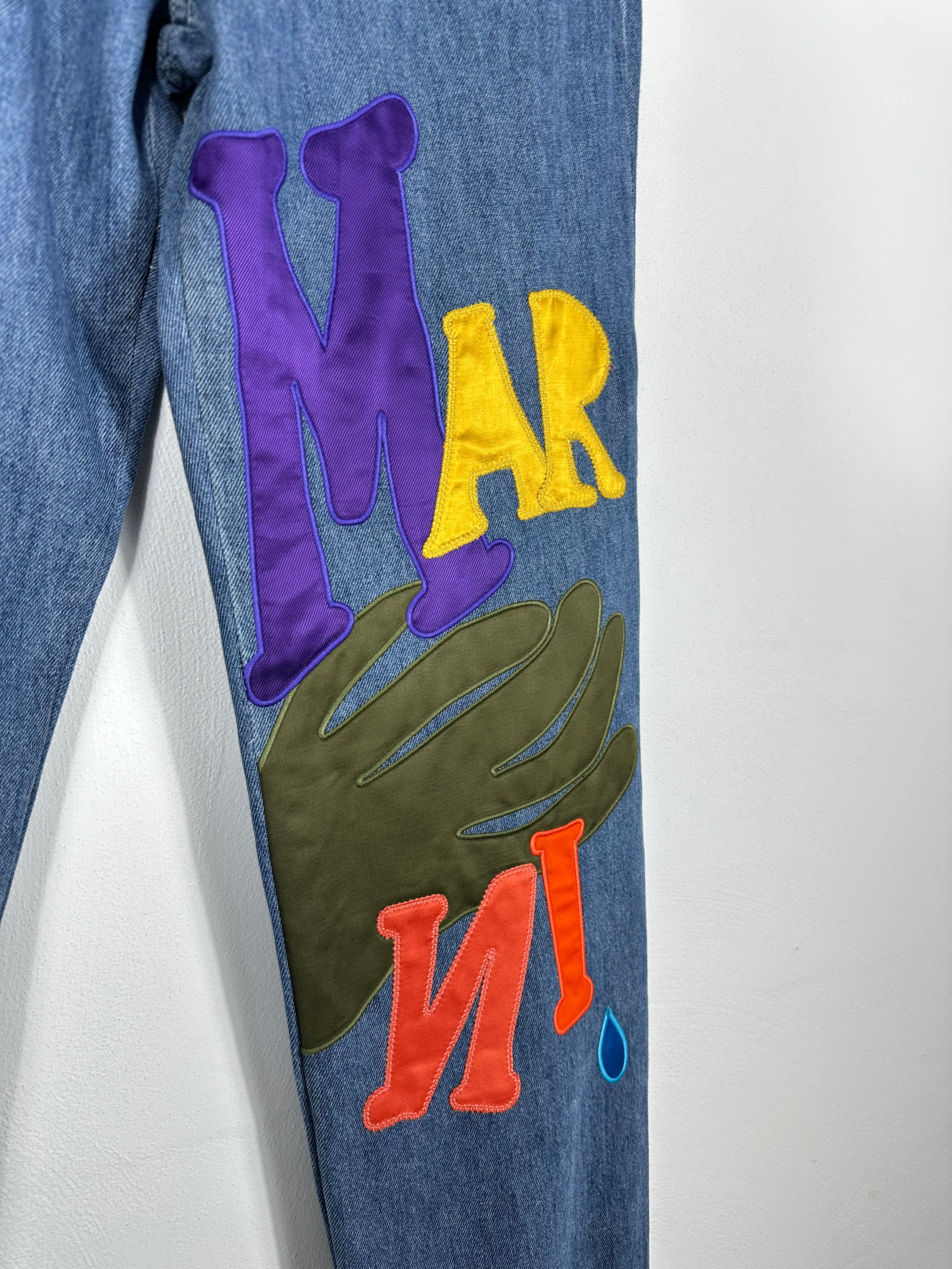 Jeans With Colored Patches