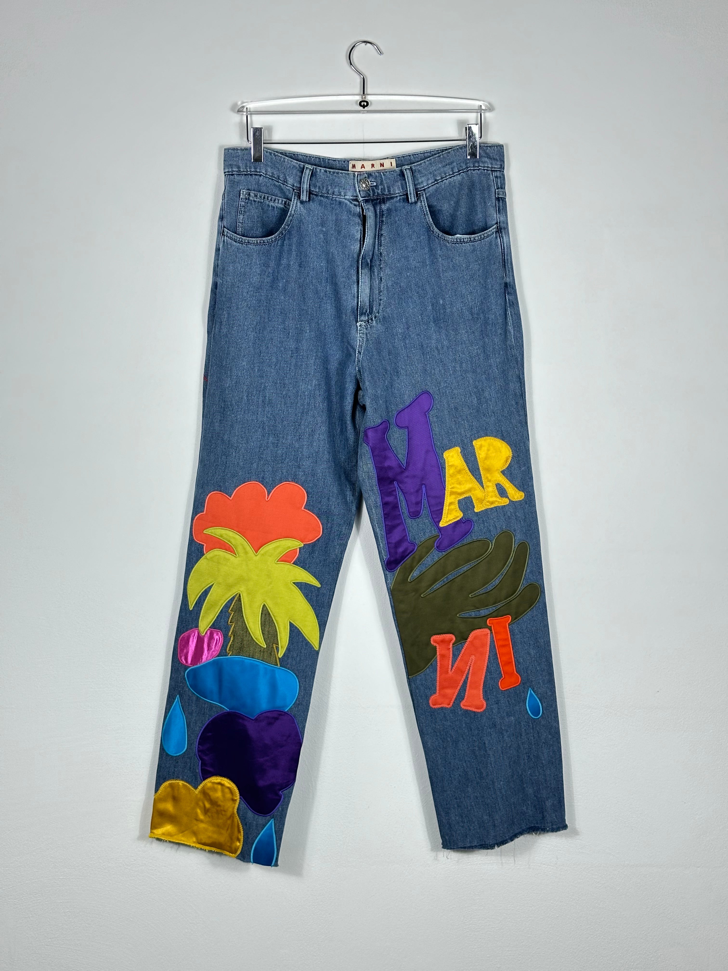 Jeans With Colored Patches