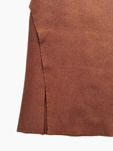 Tobacco Knit Skirt With Side Slit -  | dBlank