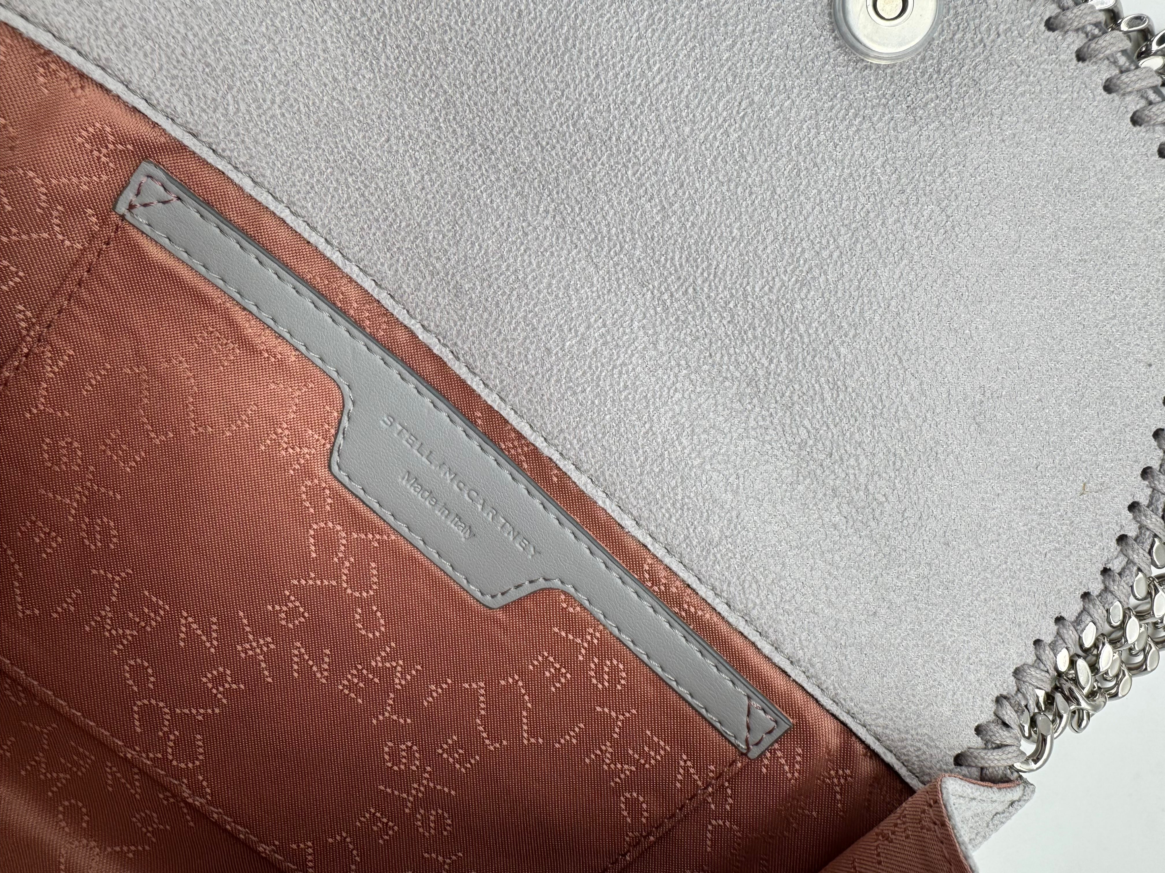 Borsa Grigia Falabella Con Catena E Tracolla