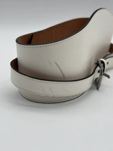 White Matte Leather Belt With Square Buckle -  | dBlank