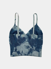 Blue Tie Dye Ribbed Top -  | dBlank