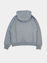 Grey Melange Raglan Hoodie With Printed Logo -  | dBlank