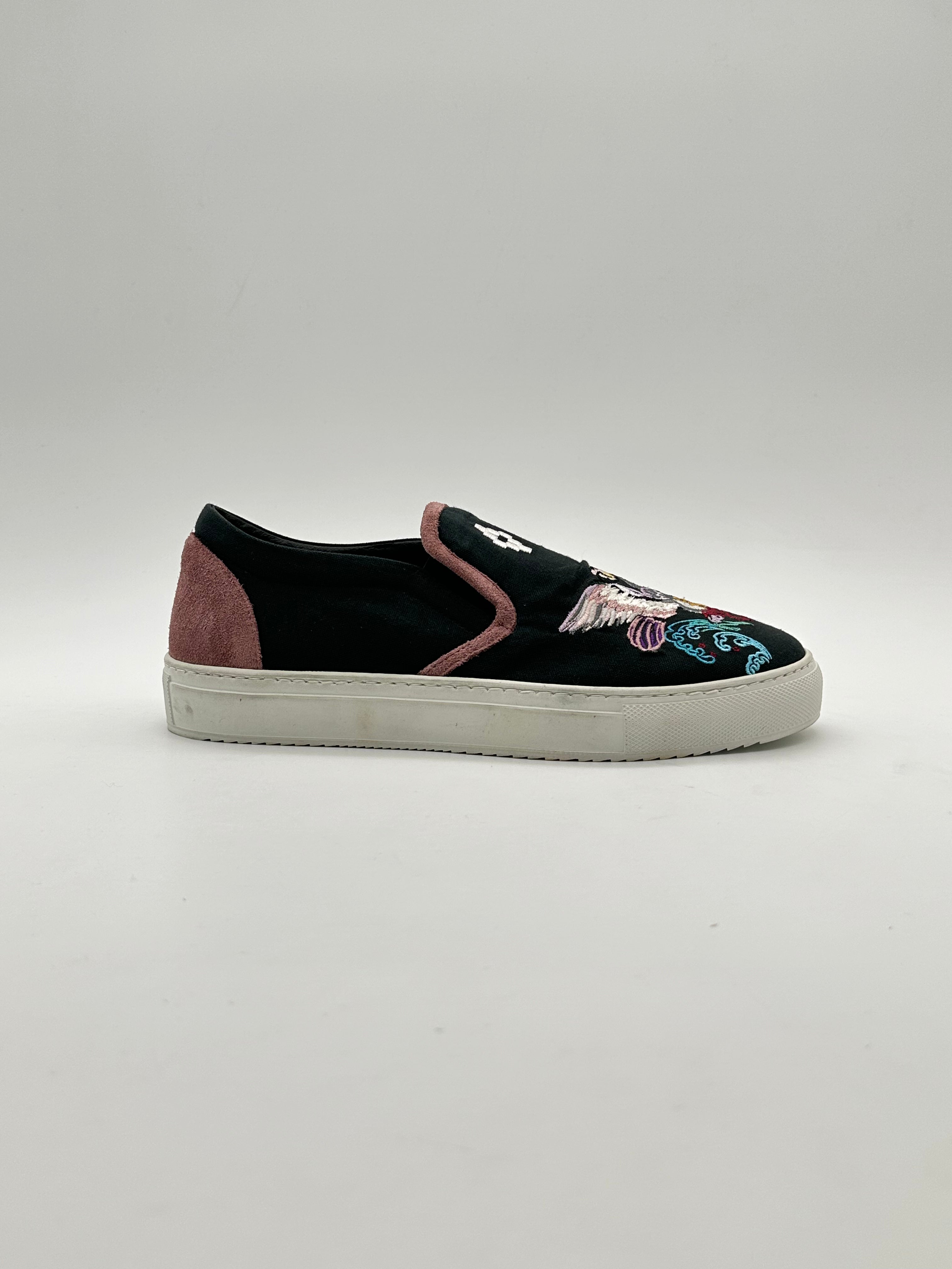 Slide-on Sneakers With Embroidery
