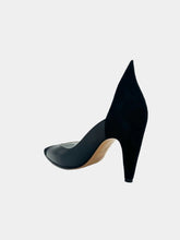 Black Leather And Suede Pumps With Sculptural Heel -  | dBlank