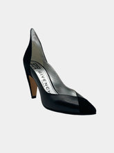 Black Leather And Suede Pumps With Sculptural Heel -  | dBlank