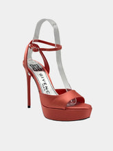 Coral Satin Platform Sandals -  | dBlank