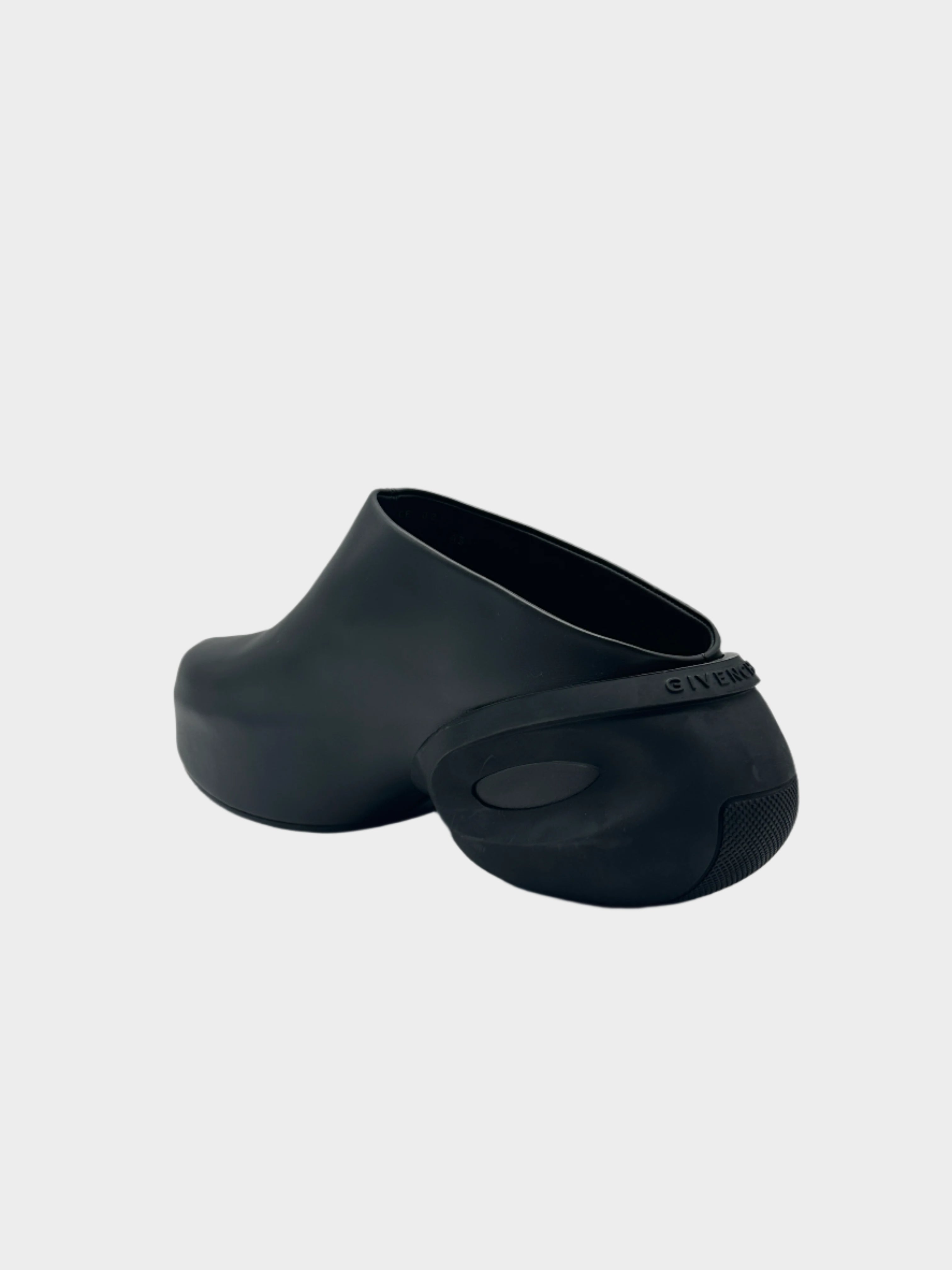 Black Sabot With Sculptural Rubber Sole