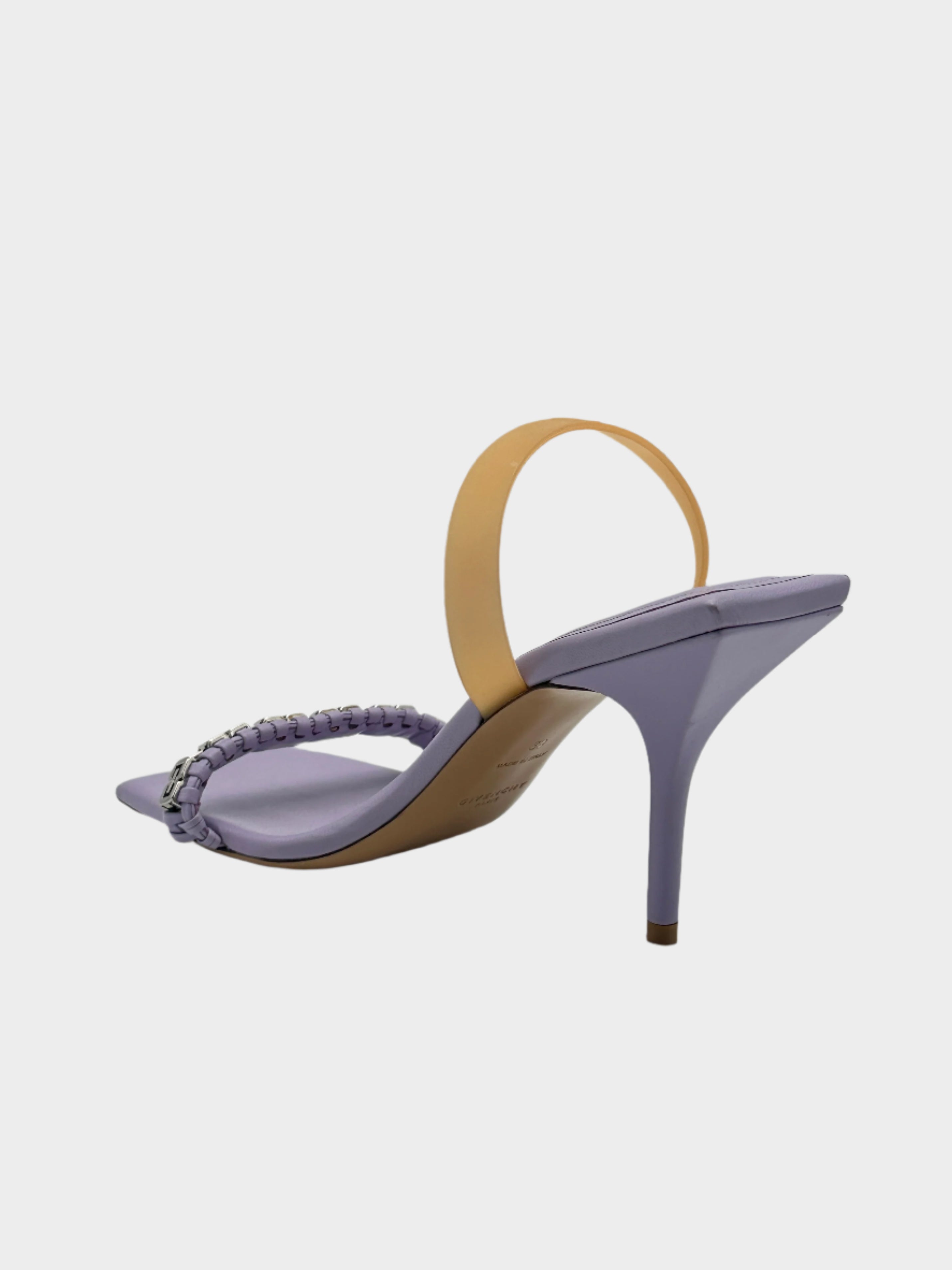 Lilac Sandal With Heel And Chain Detail
