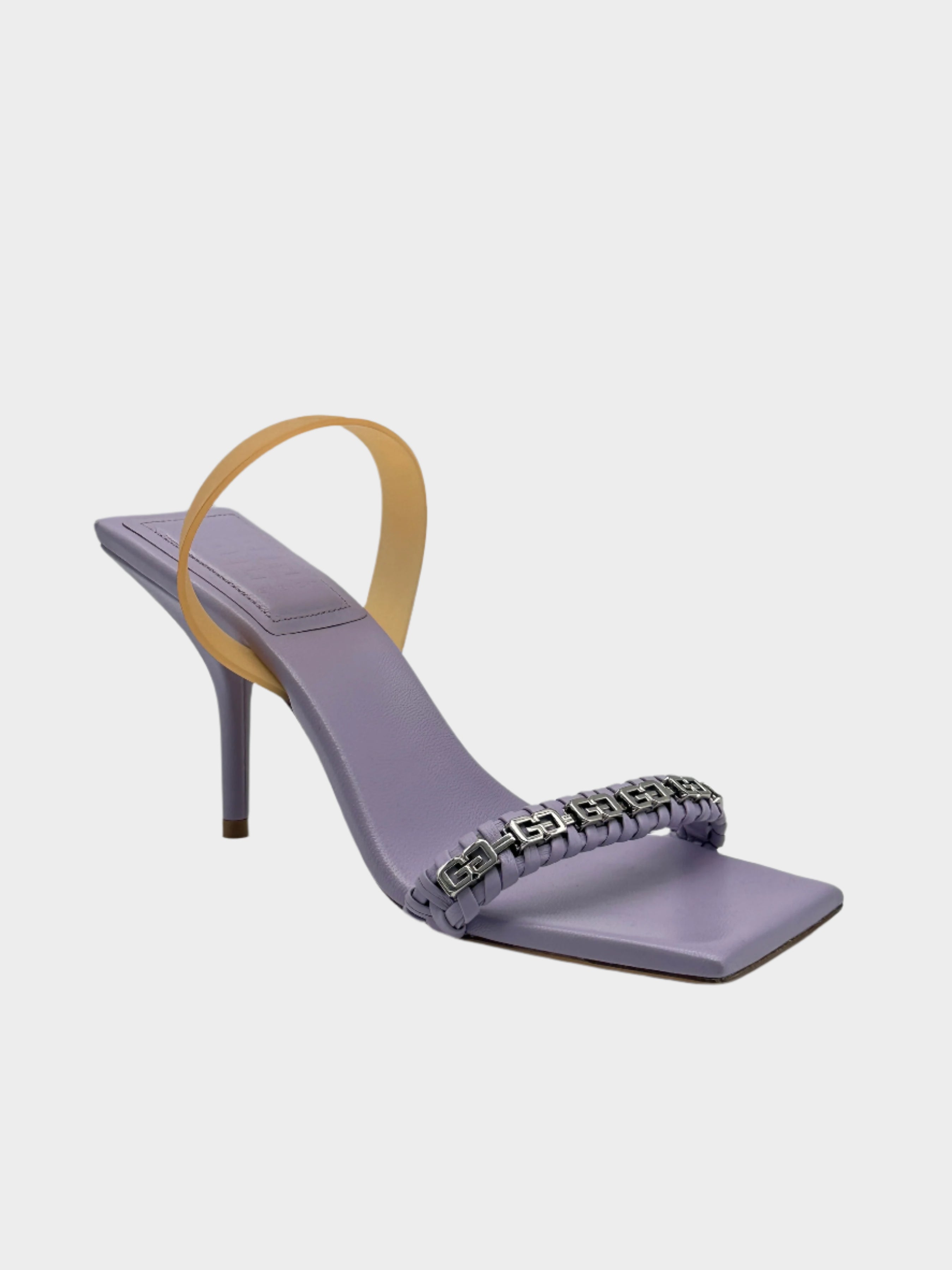 Lilac Sandal With Heel And Chain Detail