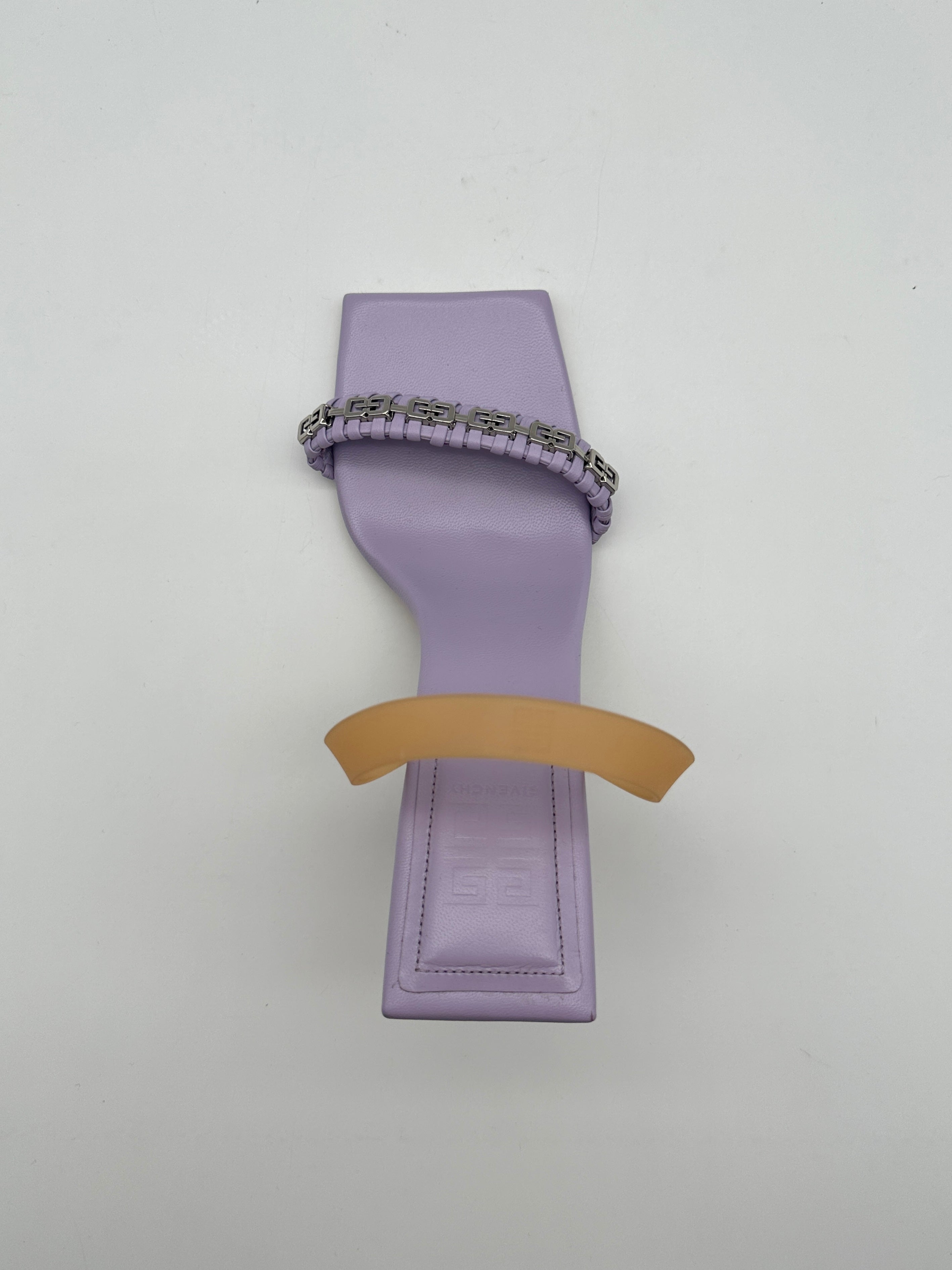 Lilac Sandal With Heel And Chain Detail