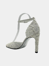 White Lace Pumps With Ankle Strap -  | dBlank