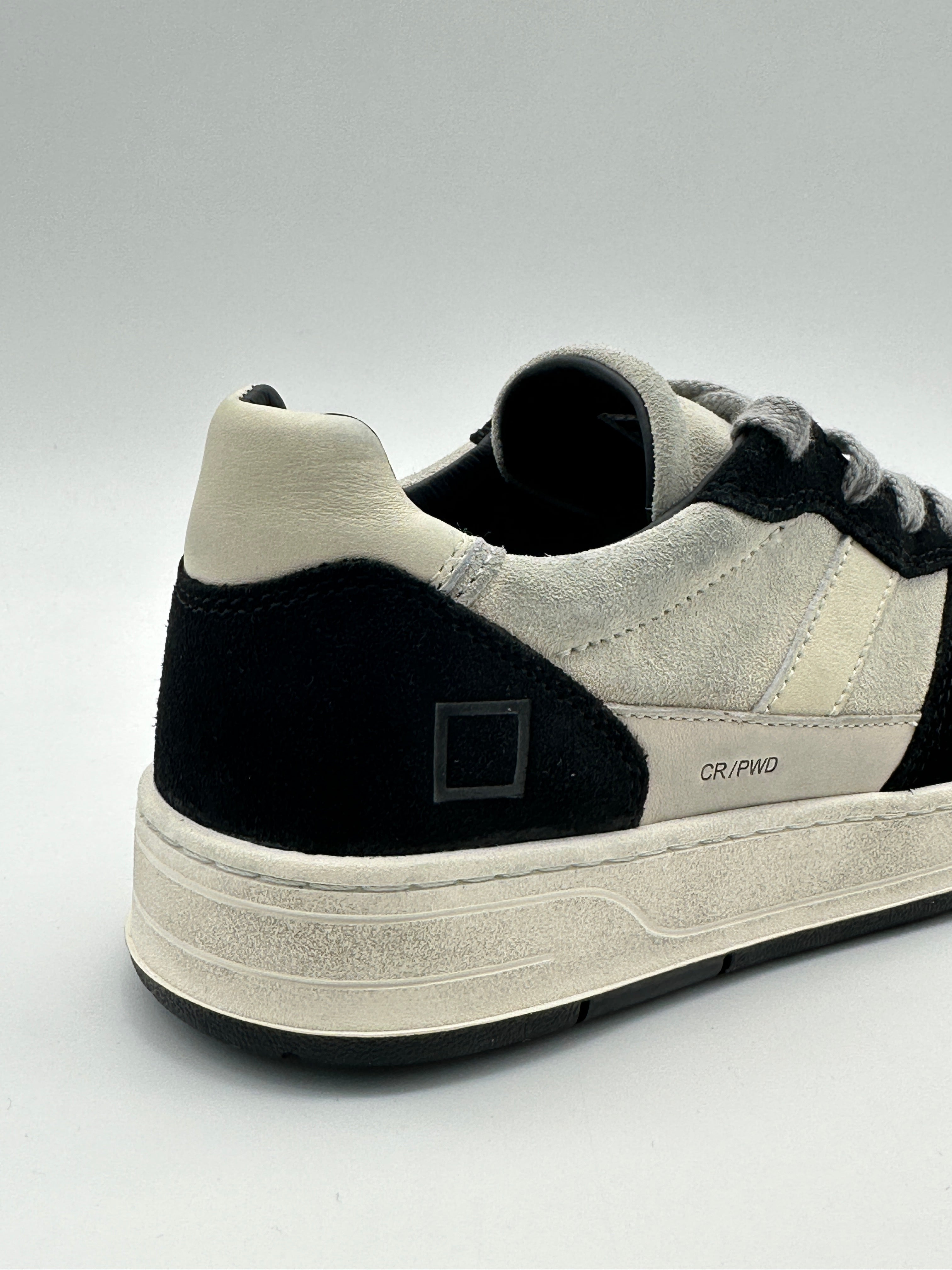 Sneakers Court 2.0 Powder Beige Black In Pelle Scamosciata