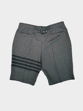 Thom Browne Men's Grey Shorts with Tone-on-Tone Stripes -  | dBlank