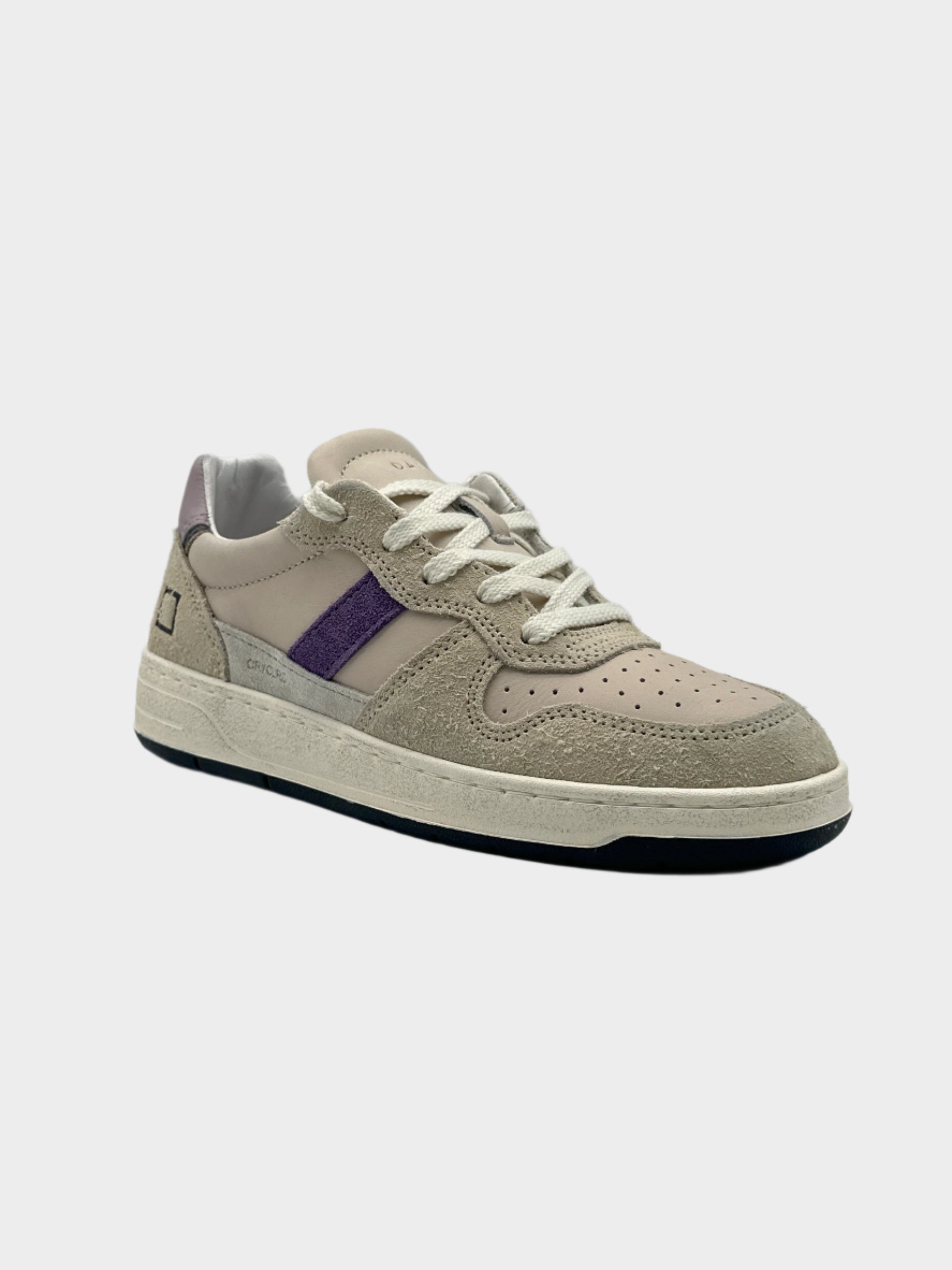 Sneakers Court 2.0 Colored Ivory In Pelle E Suede