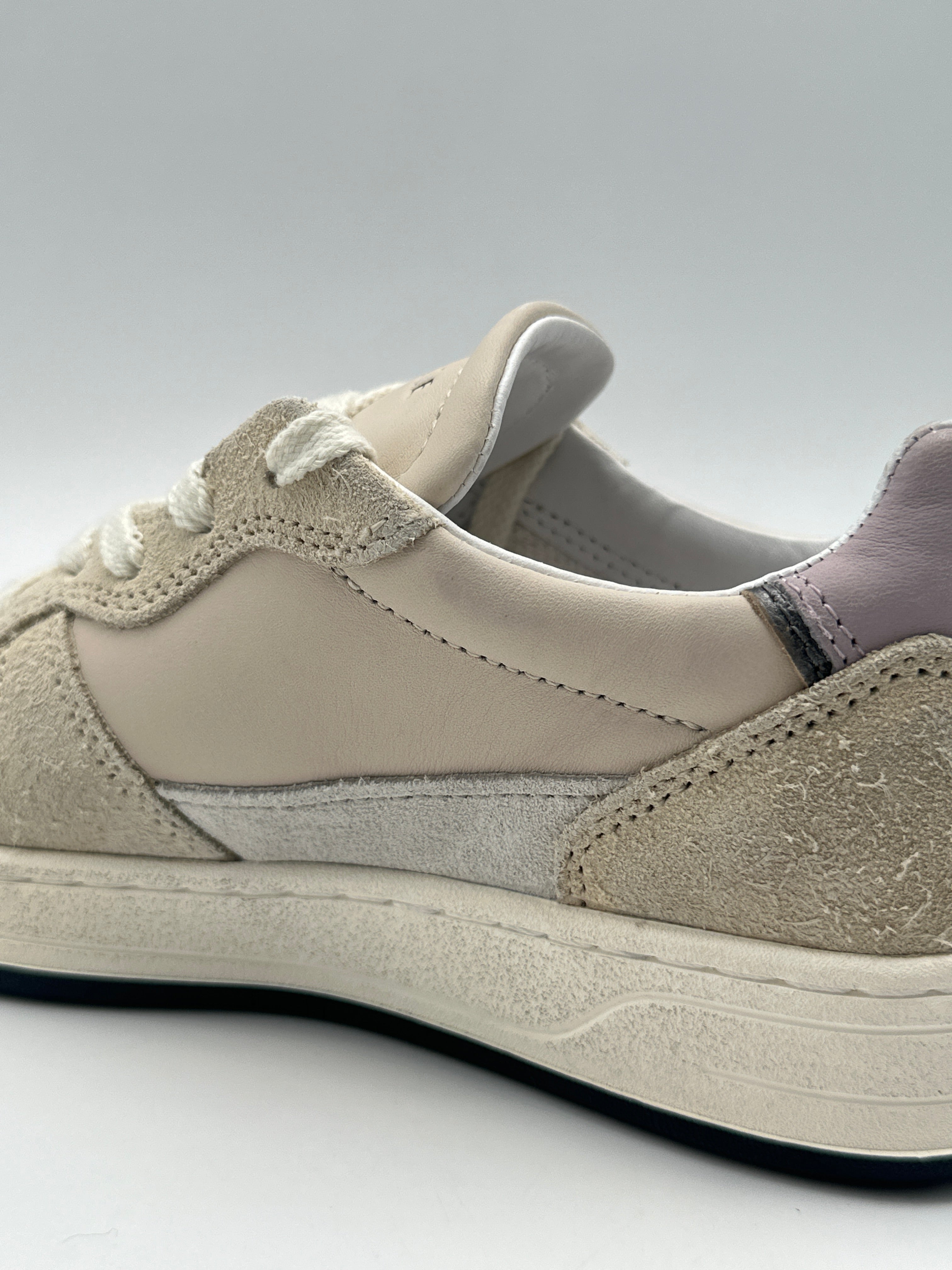 Sneakers Court 2.0 Colored Ivory In Pelle E Suede