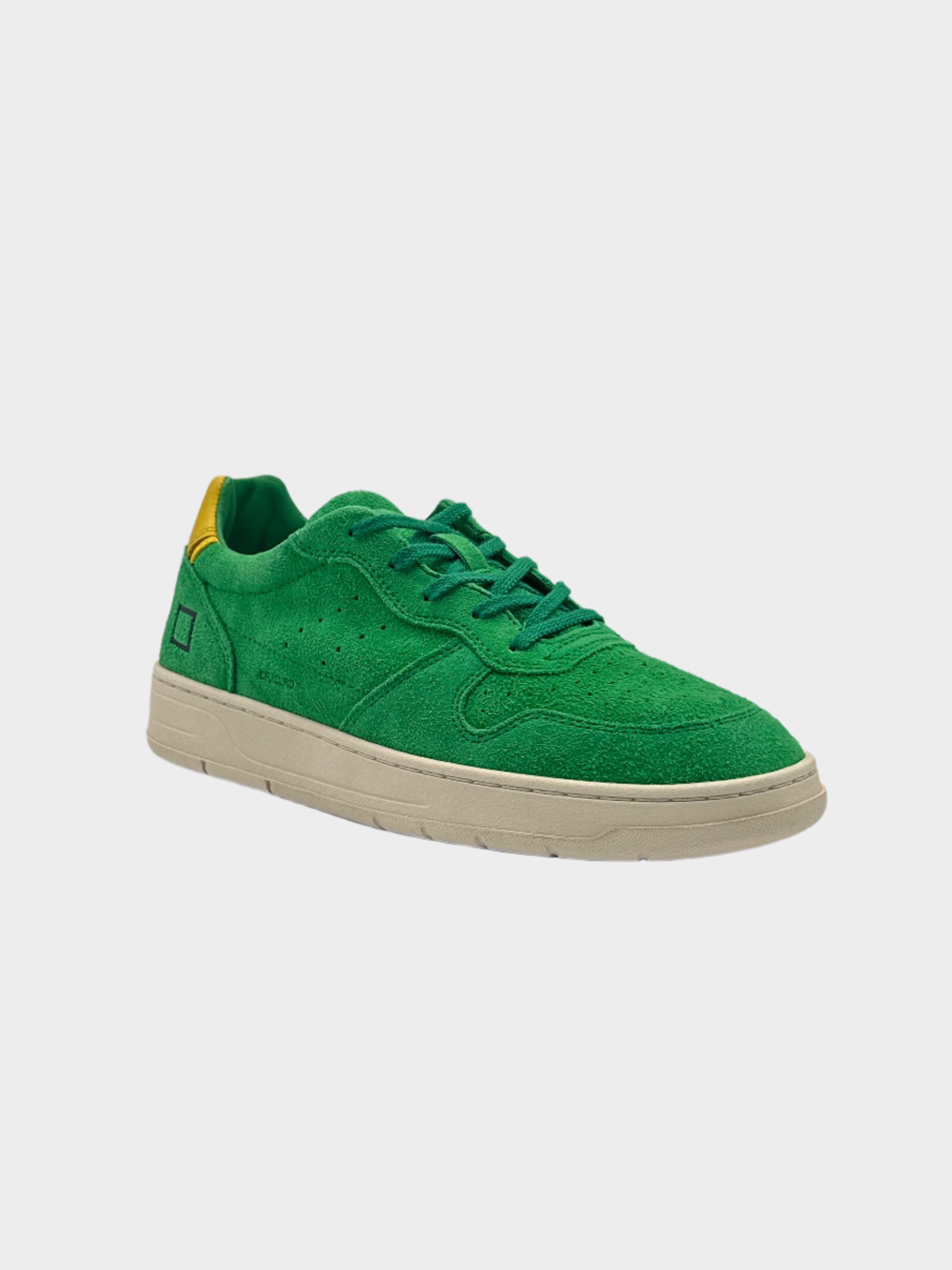 Sneakers Court 2.0 Colored Green In Pelle E Camoscio