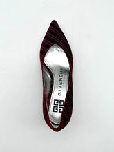 Red Velvet Pumps With Allover Logo And Low Heel -  | dBlank