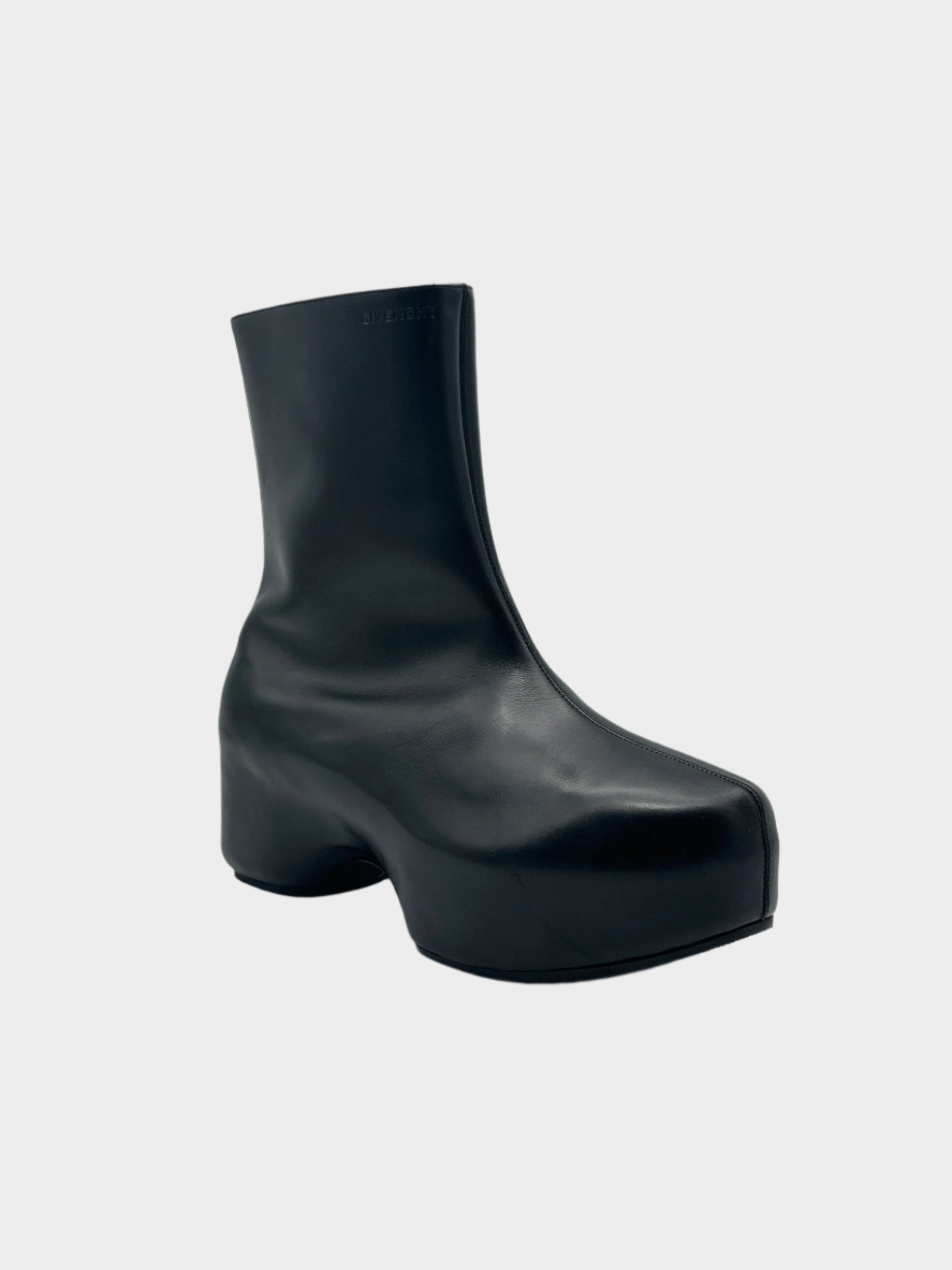 Givenchy Black Chunky Sole Leather Ankle Boots